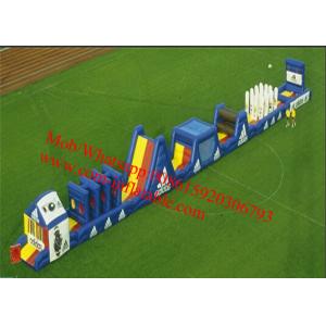 China Blue Long Inflatable Obstacle Course Combo wholesale