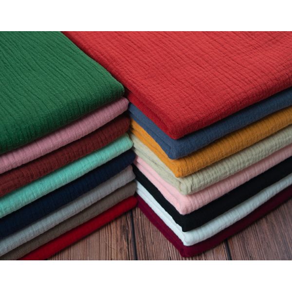 Breathable Crinkle Cotton Fabric By The Yard 156X120 Large Gauze Blanket