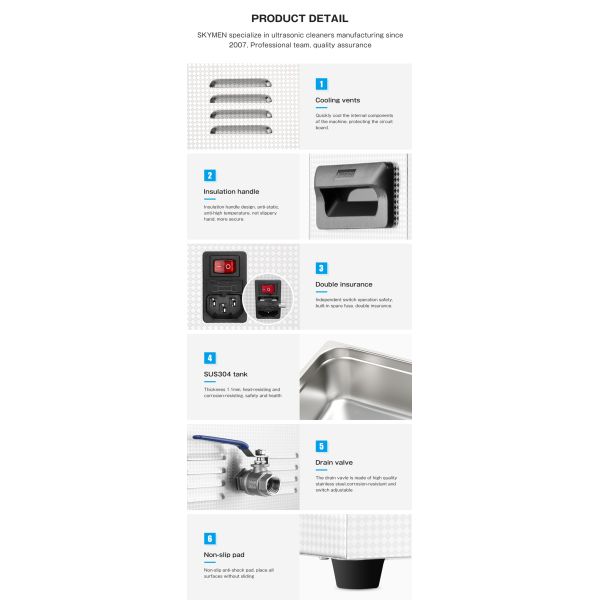 Skymen JP-080 22L commercial ultrasonic cleaning machine for die casting industrial and printing industrial