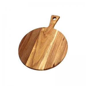 China Handle 12 X 8 Acacia Wood Round Cutting Board Countertop For Meat Bread on sale