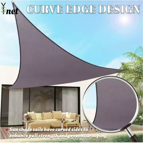5x5x5m Beach Sun Shade Sail 320gsm 350gsm Custom Triangle Shade Sail