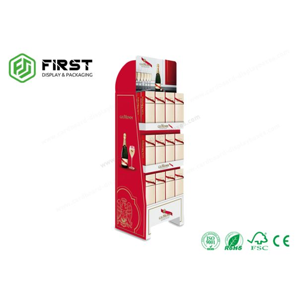 Custom CMYK Printing Foldable POP Paper Cardboard Display Floor Carton Stand