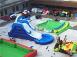 Commercial Giant Pvc Tarpaulin Inflatable Water Slides With Pool Customized