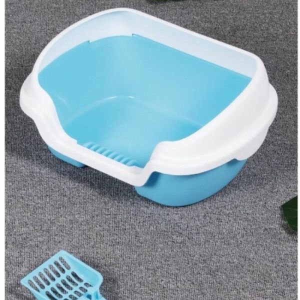 Multicolor PET Open Cat Litter Tray Large Opening Litter Tray