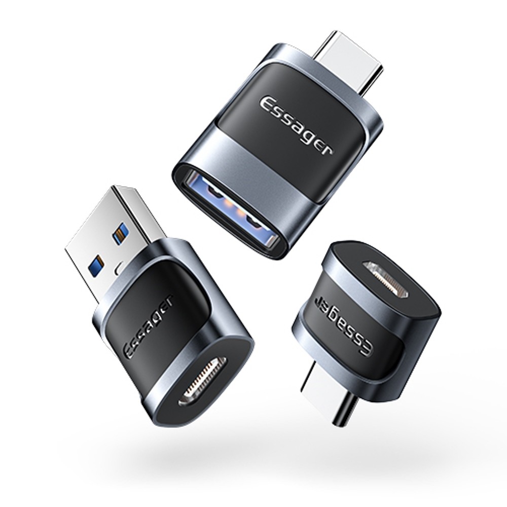 China Essager 2022 Xuankong Small 3A Fast Charging USB Female to Type-C Male OTG Adapter USB 3.0 Adaptor for Multiple Devices wholesale