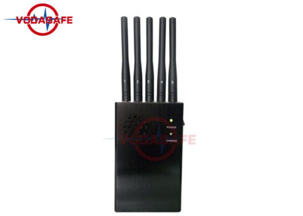 Quality Five Antennas Portable Signal Jammer Europe Style Cover Radius 2 - 20m for sale