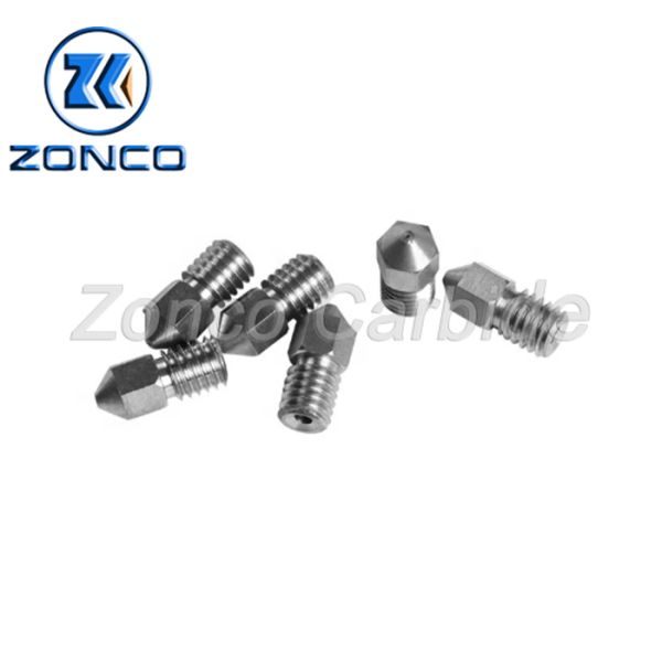 Hole Size 0.4 0.6 0.8mm Tungsten Carbide 3d Printer Nozzle With M6 M8 Thread