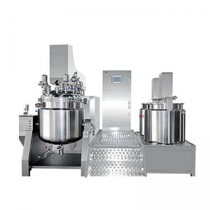 China Homogeneous Vacuum Emulsifying Machine Hydraulic Lifting Cosmetic Cream Mixer wholesale