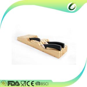 Drawer bamboo knife block knife storage and organizer