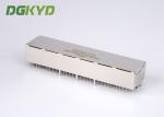 Metal shield ganged 6 port rj45 keystone jack 8P8C without LED tab down