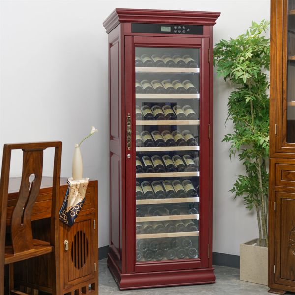 Quality Premium Red Wooden Kitchen Wine Cooler With Advanced Temperature Control for sale