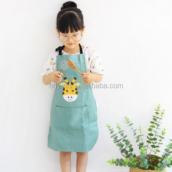 Custom Design Print Logo Christmas Halloween Beige Full Printing Long Chef Cooking Kitchen Bib Cotton Line Apron with Pockets