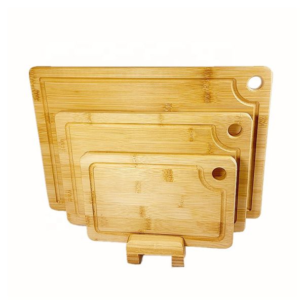 Rectangle BAMBOO Cutting Board with Juice Groove Essential Kitchen Tool