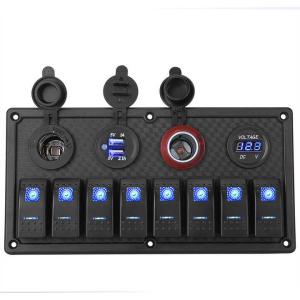 China 8 Group Marine Waterproof LED Rocker Switch Panel With Circuit Breaker Mounting wholesale