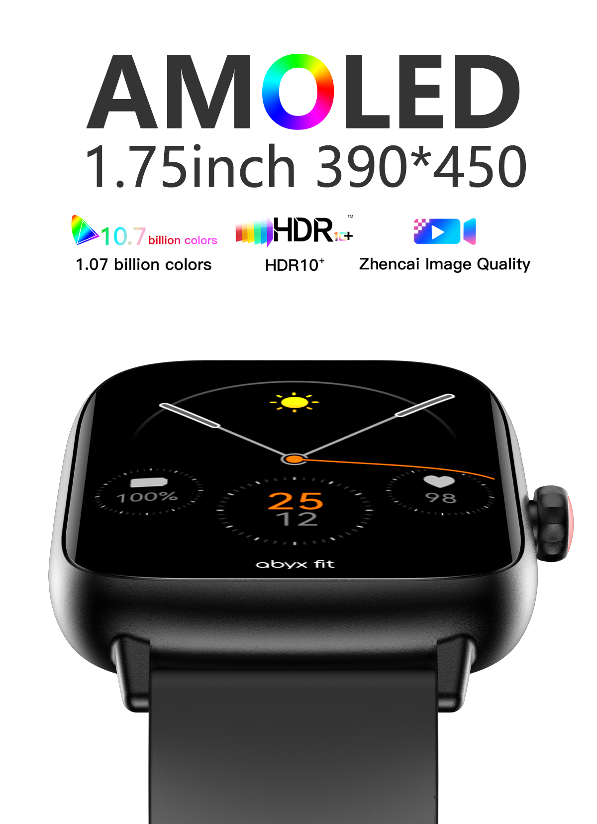 RTOS Operating System Square Shape Smart Watch 1.75”Screen IP67 Waterproof JL7012 Chip