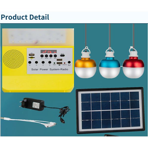 OEM Multifunction Radio DC15V Solar Light Kits 37*31.5*55.5CM