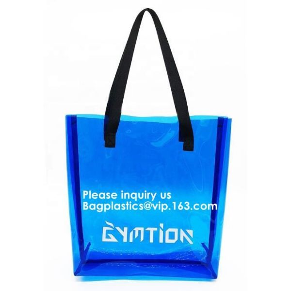 Transparent Makeup Bag Cosmetic Bag Pvc Tote Bag With Clear Handles And Plastic Buckle Closure, crossboady, shoulder