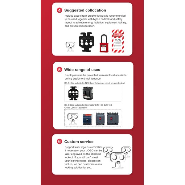 BOZZYS Circuit Breaker Lockout Device For Industrial Lockout-Tagout Use On Conductive Areas