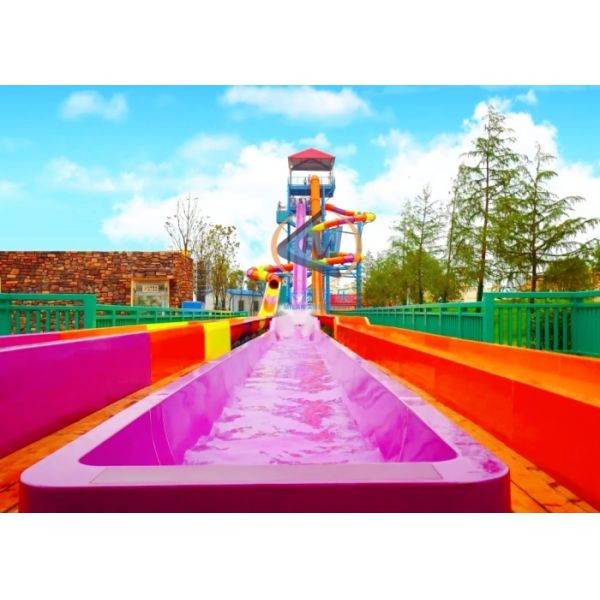 Public Use Water Rainbow Slide Commercail Multi Lines Anti Ultraviolet