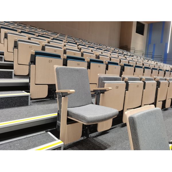 Commercial Fire-Rated Theater Seating with Continuous Row Linkage System for Cinemas and Auditoriums