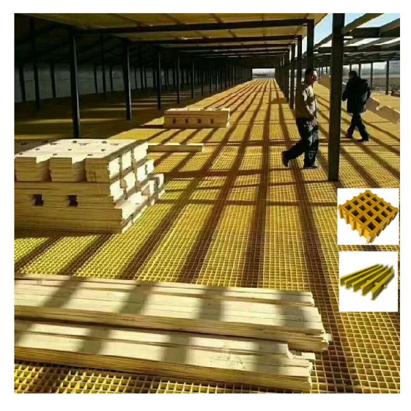 Sewage Treatment FRP Floor Grating Antiseptic Customized Color Plastic Walkway