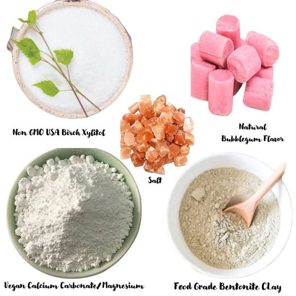 1.5 Oz Jar Remineralizing Vegan Mineral Tooth Powder Bubblegum Formula For Kids