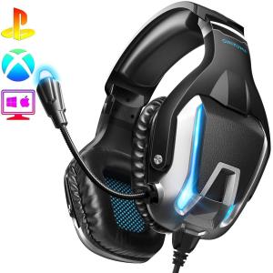 China 2.2m 2.2kohm Onikuma K12 LED Light Gaming Headset on sale